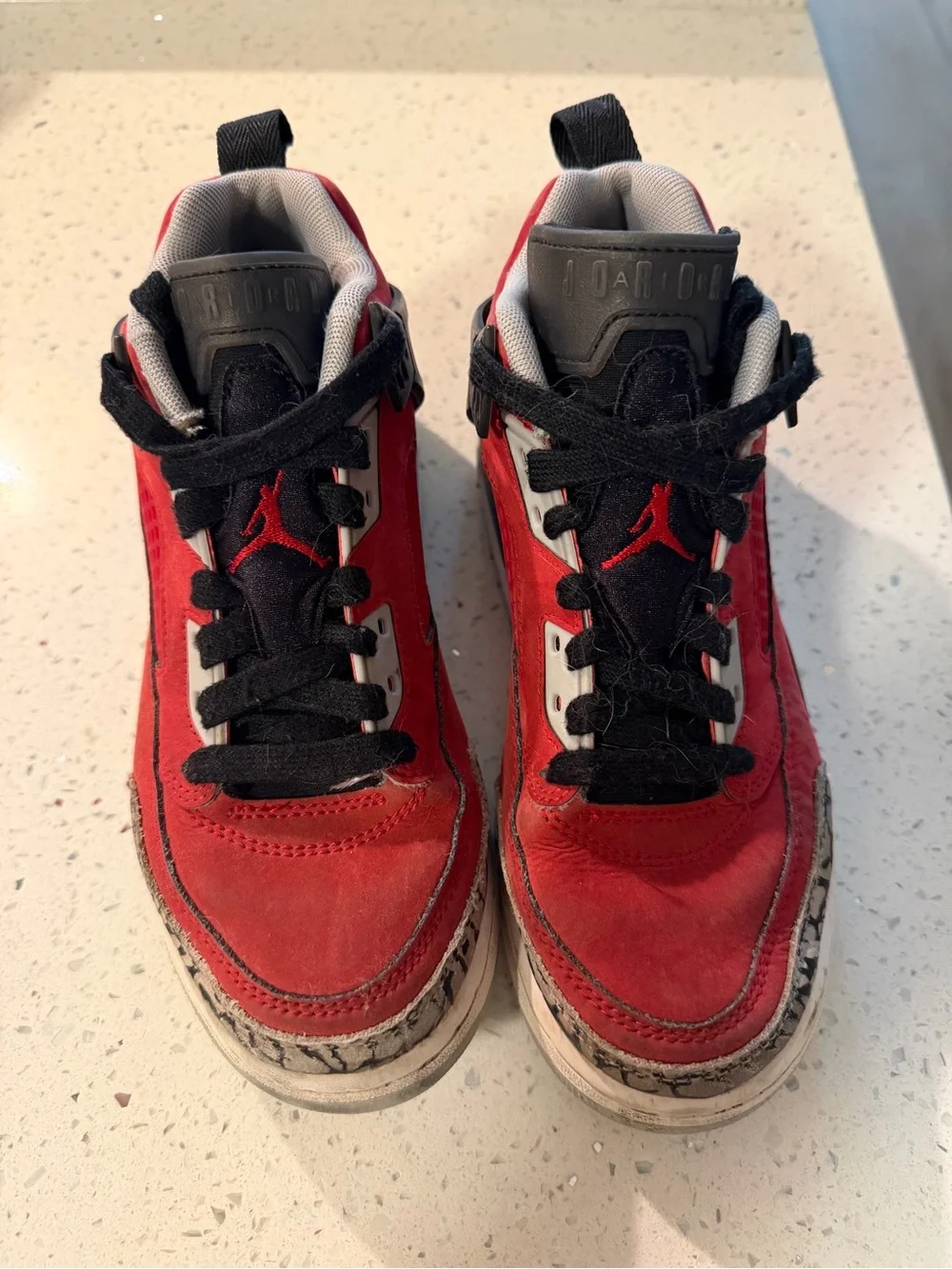 Air Jordan Spizike Low Toro Red Black Youth 4Y FQ3950-600